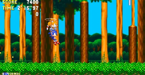 Sonic 3 AIR - Tails carrying Sonic through Mushroom Hill Zone