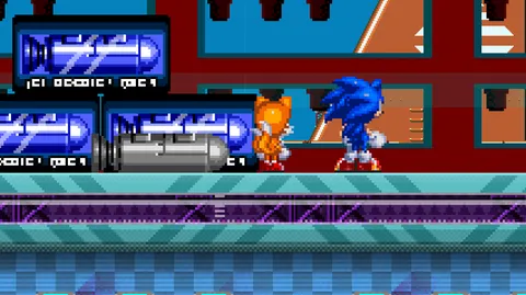 Sonic After the Sequel - laboratory zone with capsules and machinery