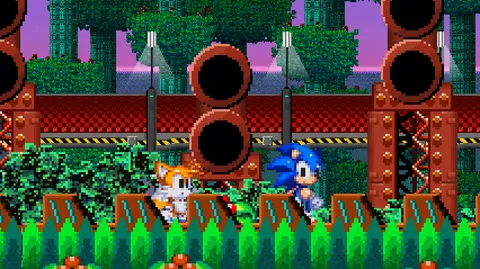 Sonic After the Sequel - industrial zone with vegetation and pipes