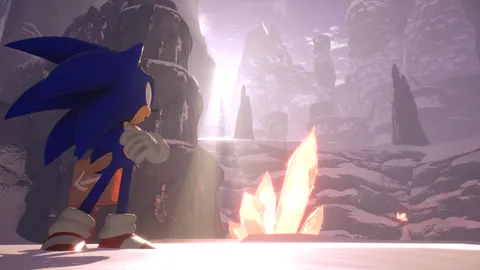 Sonic Daybreak - Minty Slopes snowy environment with crystal lighting