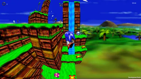 Sonic X-Treme Unity - Fisheye perspective platforming gameplay