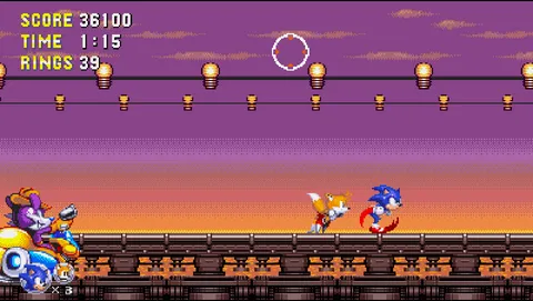 Sonic Triple Trouble 16-Bit - Special Stage race against Fang